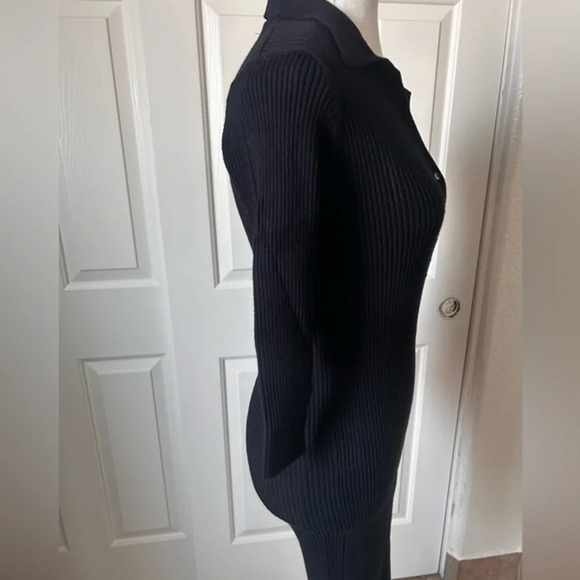 Lara Knit Womens 3/4 Sleeve Dress Black Size‎ L buttons in front - Picture 4 of 14